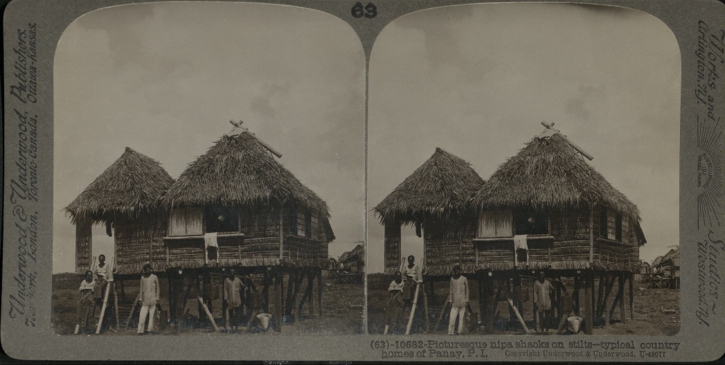Picturesque nipa shacks on stilts – typical country homes of Panay, P. I.